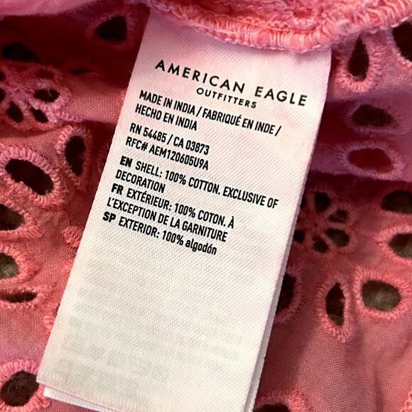 American Eagle Pink Preppy Coquette Babydoll Cami Tank Top Size L - Picture 7 of 9